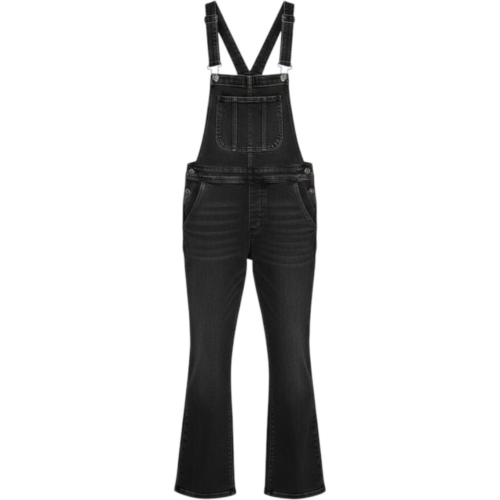 Wallflower Womens High Rise Flare Leg Denim Overalls Black Size Medium NWT